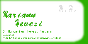 mariann hevesi business card